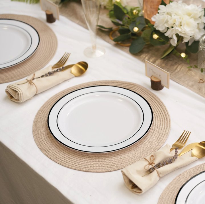 Talerze wielokrotnego użycia czarne 10 sztuk 19cm