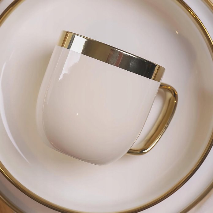Kubek biały ze złotym rantem 280 ml