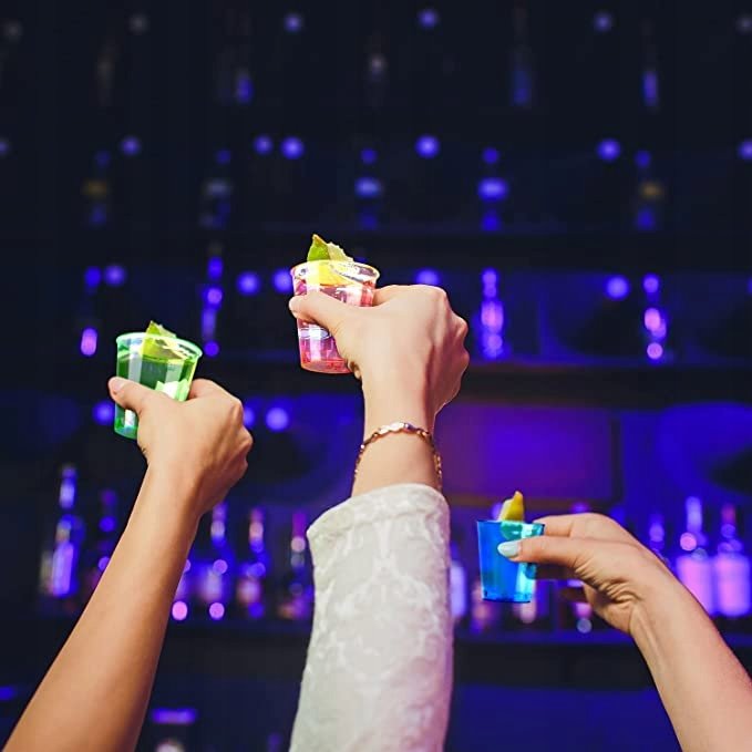 Kieliszki do wódki RÓŻOWE i NiEBIESKIE 20 sztuk