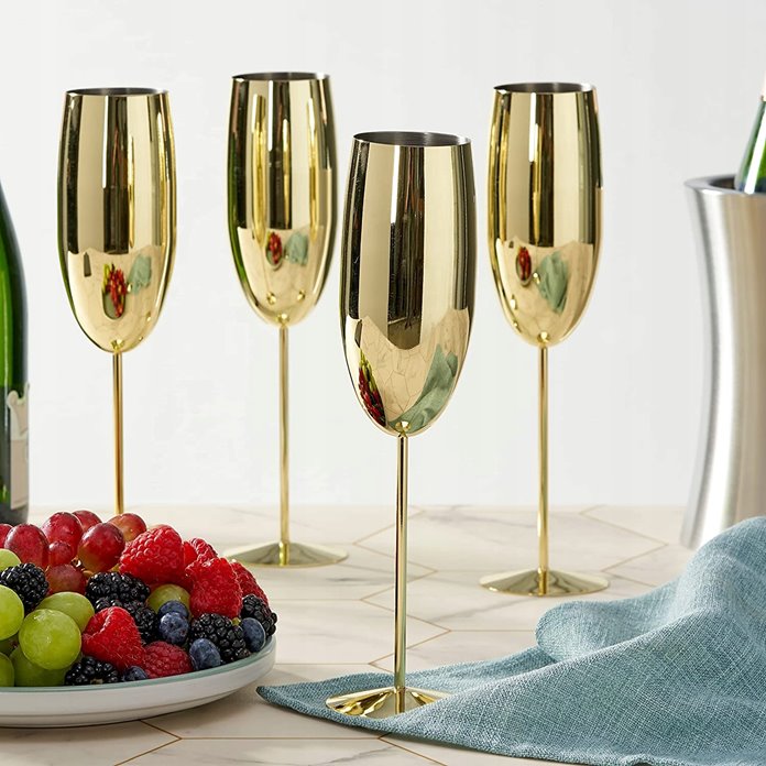 Kieliszki do szampana złote 2 szt opakowanie