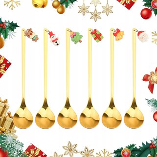 Złote łyżeczki 6 sztuk