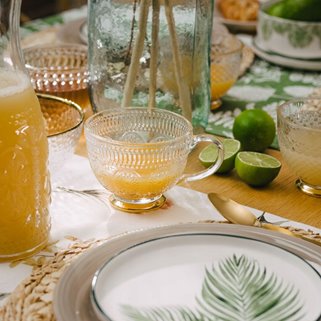 Filiżanka BARREL szklana złota 360 ml