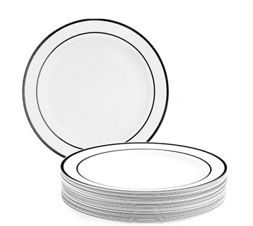 Talerze wielokrotnego użycia czarne 10 sztuk 26cm