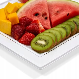 Talerze wielorazowe kwadratowe 10 sztuk