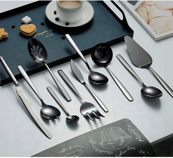 Czarny zestaw do serwowania 10 sztuk