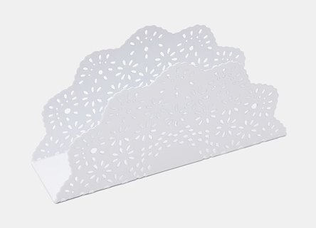 Biały serwetnik ze wzorem