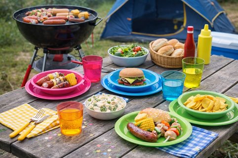 Talerz różowy plastikowy 25 szt Głęboki