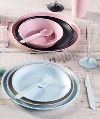 Talerz SZARY zmywarka – wielorazowy Tworzywo