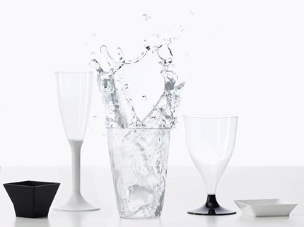 Kieliszki PS do szampana wielorazowe czarne 10 szt