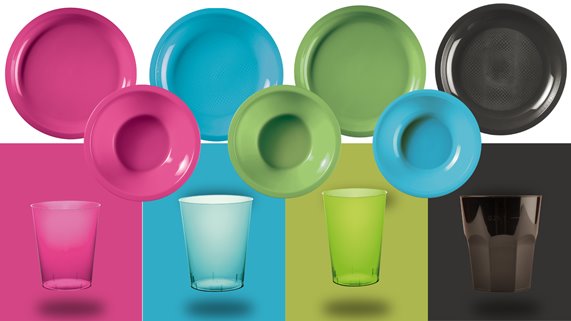 Talerz Różowy plastikowy 25 szt wielorazowy