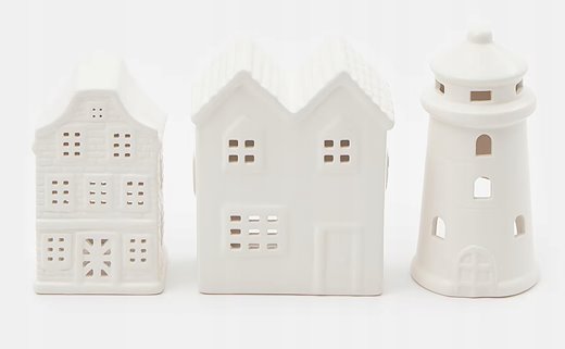 Domek dekoracyjny biały 12 cm
