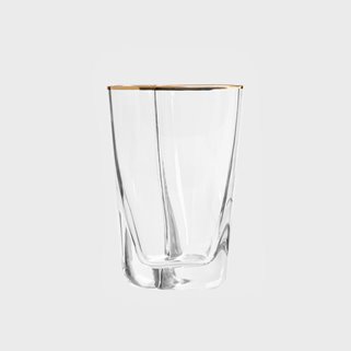 Szklanka do napojów Homla 280 ml w kaształcie serca ze złotą obwódką