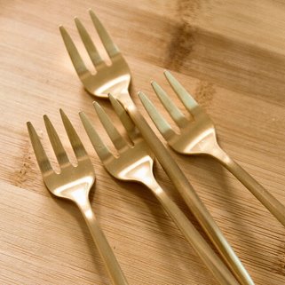 Złote widelczyki 4 sztuki