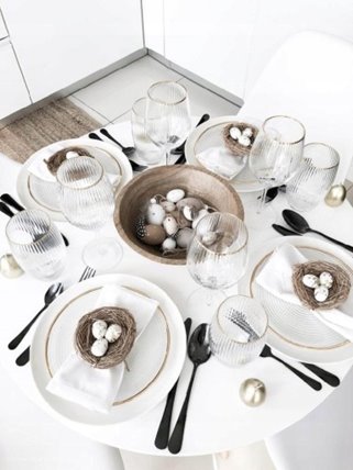 Komplet sztućców czarnych 16 el/4 os