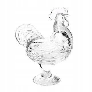 Pojemnik wielkanocny szklany kogut 16x10x21cm