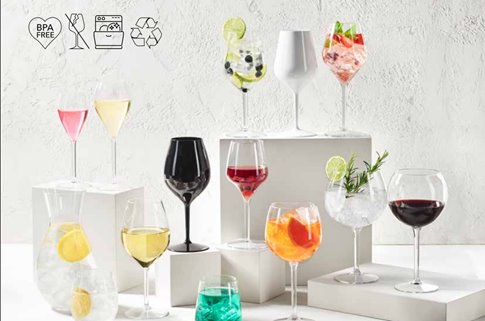 Kieliszki do wina czarne Plastikowe do zmywarki 6