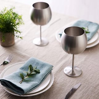 Kieliszki do ginu 700 ml Stalowe SREBRNE 4 szt