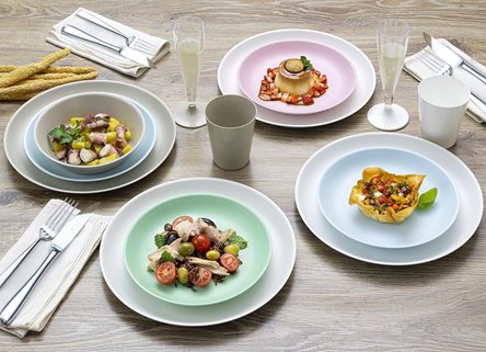 Talerz SZARY zmywarka – wielorazowy Tworzywo