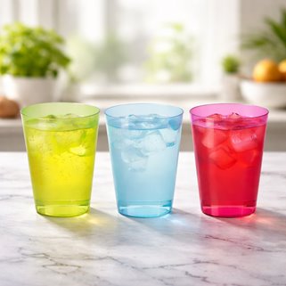 Zielone kubki plastikowe wielorazowe 25 szt