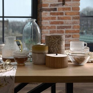 Filiżanka BARREL szklana złota 360 ml