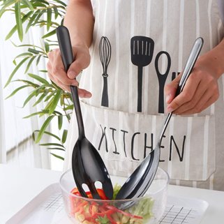 Sztućce do serwowania czarne 30 cm