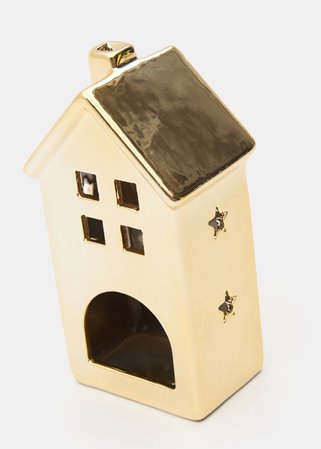 Domek dekoracyjny złoty 15,5 cm