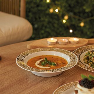 Talerze głębokie wielorazowe ZŁOTE 10 sztuk