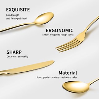 Sztućce złote 36 e l/ 6 os