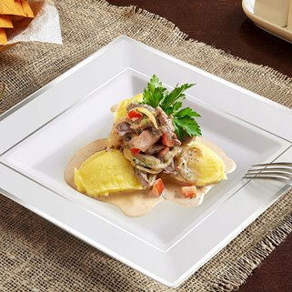 Talerze wielorazowe kwadratowe 10 sztuk