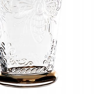 Szklanka do drinków Homla ze złota nóżką 0,35 ml śliczna na wiosnę lato