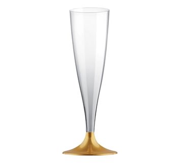 Kieliszki PS do szampana wielorazowe złote 10 szt
