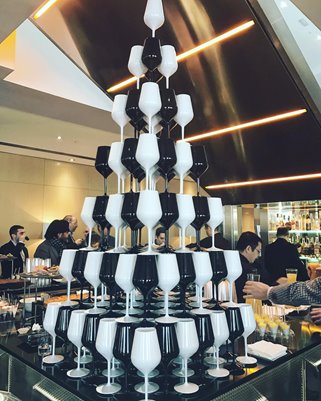 Kieliszek Granatowy do wina Tworzywo wielorazowe