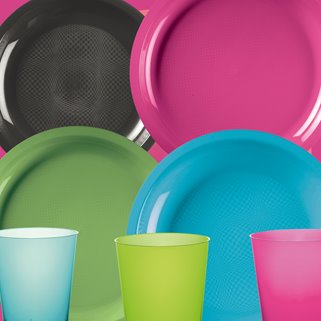 Różowe kubki plastikowe wielorazowe 25 szt