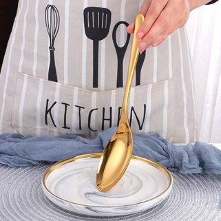 Złote sztućce do serwowania sałatkowe widelec JAKOŚĆ DŁUGIE 3 sztuki