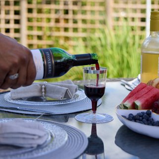 Plastikowe kieliszki do wina wielorazowe srebrne 10 szt ślub catering