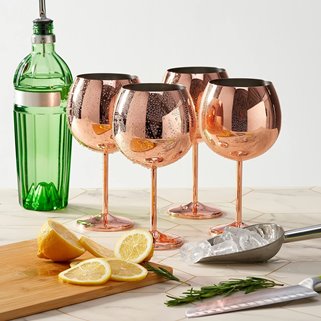 Kieliszki stalowe do ginu 700 ml Różowe złoto