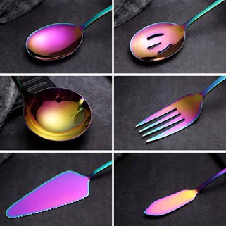 Sztućce do serwowania opalizujące 6 sztuk