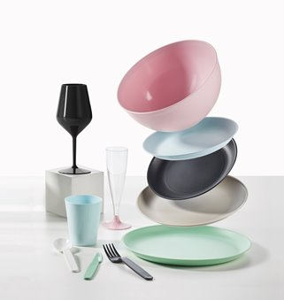 Talerz zielony Pastel Green – wielorazowy Tworzywo