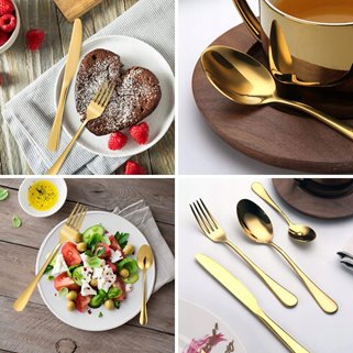 Sztućce złote 36 e l/ 6 os