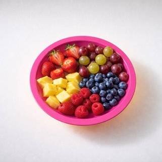 Talerz różowy plastikowy 25 szt Głęboki