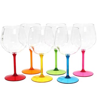 Kieliszek plastikowy do wina różowy Tritan 550 ml