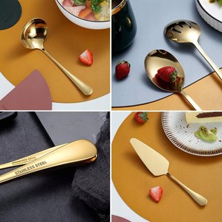 Sztućce do serwowania złote 10 el