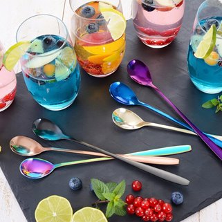 Długie łyżeczki koktajlowe 6 sztuk