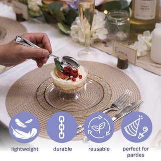 Talerze plastikowe wielorazowe młotkowane 10szt