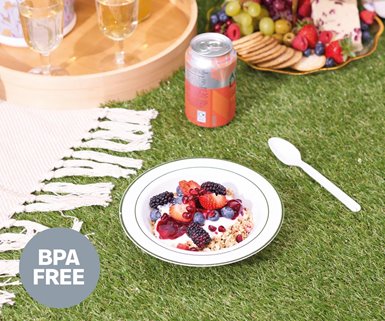 Plastikowe talerze wielorazowe srebrne 10 sztuk