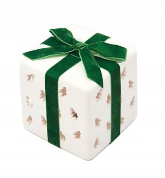 Dekoracja świąteczna w kształcie prezentu zielona