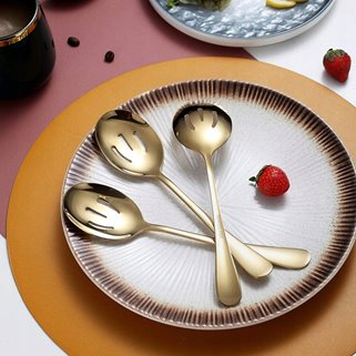 Sztućce do serwowania złote 10 el