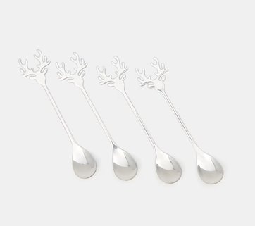 Łyżeczki świąteczne srebrne 4 sztuki