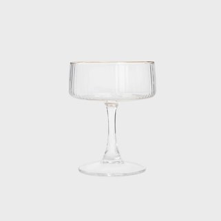 Kieliszkek do wina martini ze złotym rantem ryflowany 1 szt.