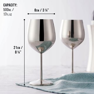 Kieliszek do wina stalowy srebrny 500 ml